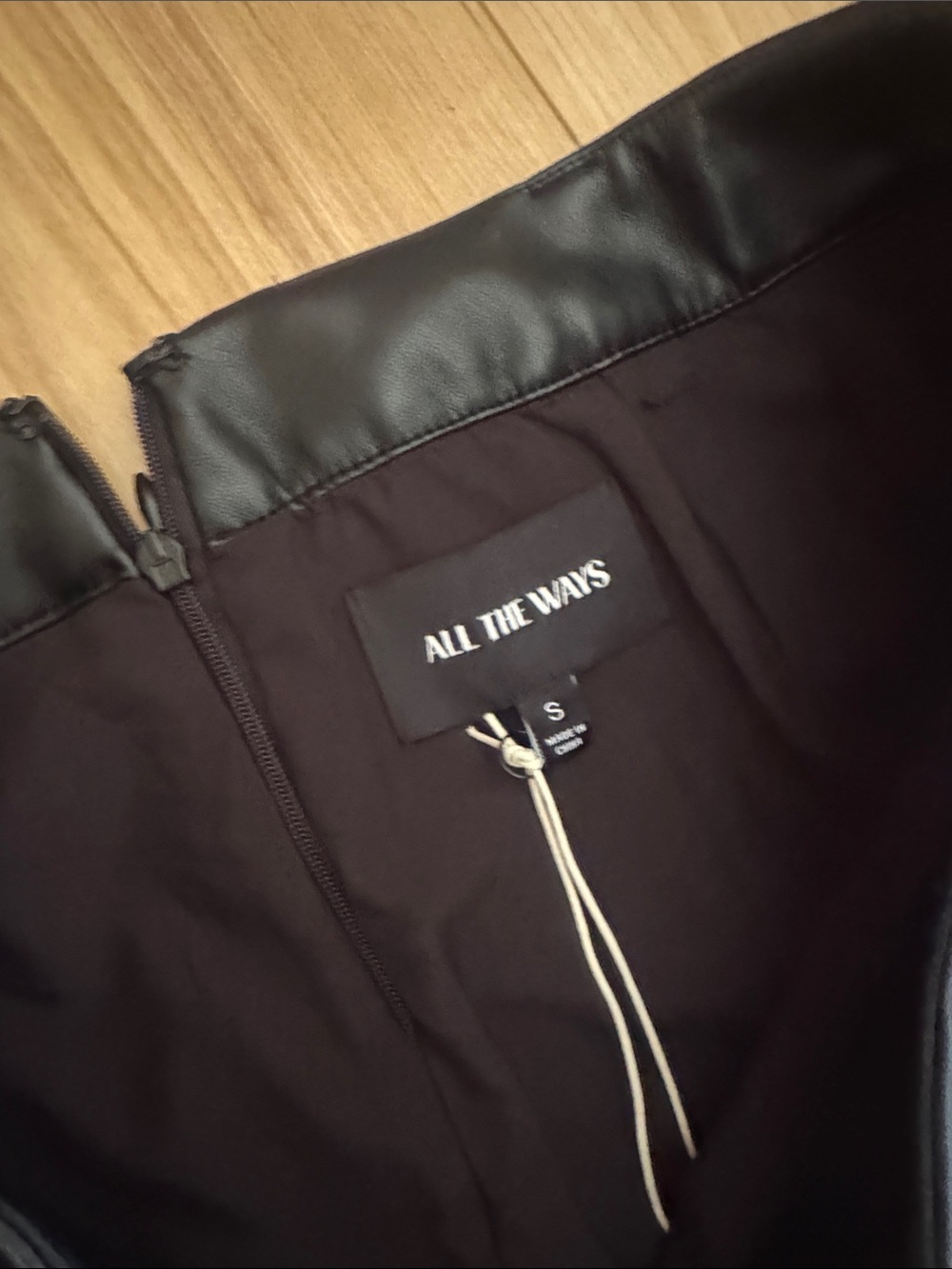 Women's Black Faux Leather Pencil Midi Skirt - Picture 2 of 3
